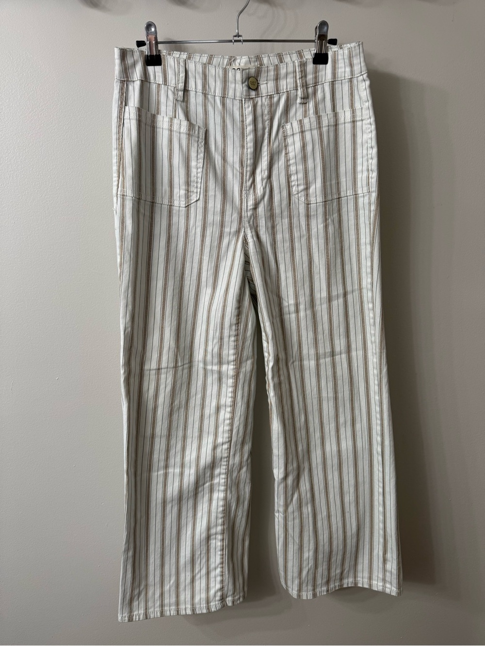 Striped Women’s Pants - Cream and Tan